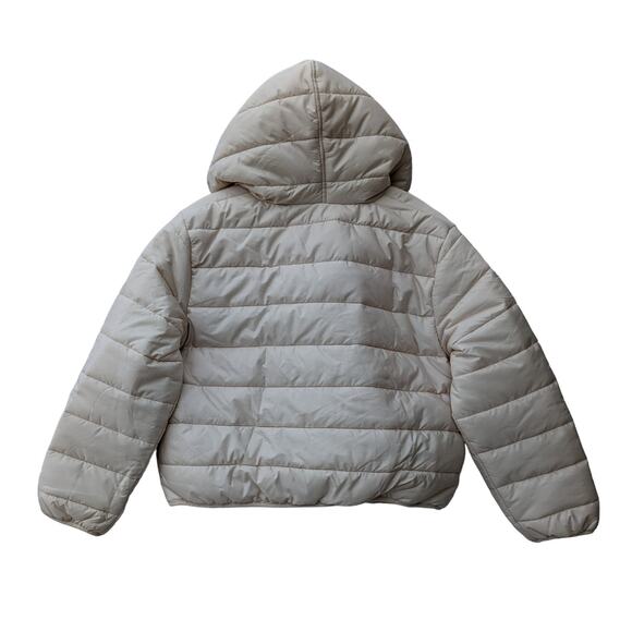 Wild Fable Puffer‎ Coat Hooded Winter Jacket Quilted Zip Up Medium Ivory Short - Picture 10 of 10